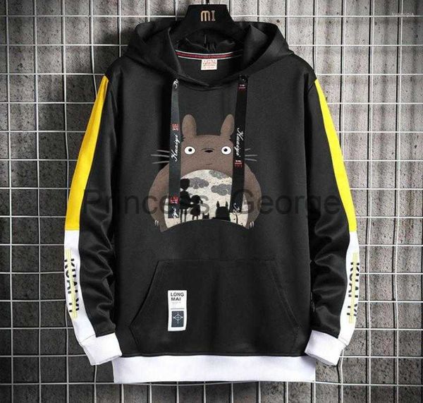 Erkek Hoodies Sweatshirts Erkek Hoodies anime komşum totoro hoodie gündelik sahte twopiece ceket ceket kadınlar erkekler harajuku kapüşonlu sokak sokak kıyafetleri x0713