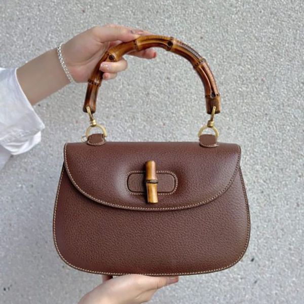 Bamboo 1947 Kleine Tasche mit Griff oben, Designer-Vintage-Leder-Schultertaschen, Umhängetasche, luxuriöse Damen-Mini-Handtasche, Tragetaschen, Geldbörsen, Geldbörse