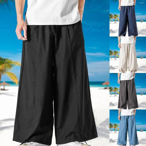 Pantaloni da uomo Summer Large Cotton Harlan Japanese Loose Straight Tube Gift Sock Chinos a gamba larga da uomo