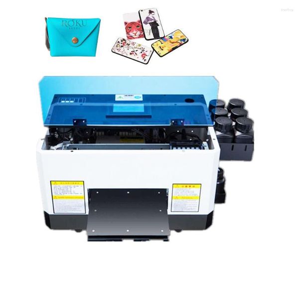 Mini stampante flatbed UV Custodia per telefono A5 Metallo Vetro acrilico Legno Ceramica Pvc Card Pen Printing Machine