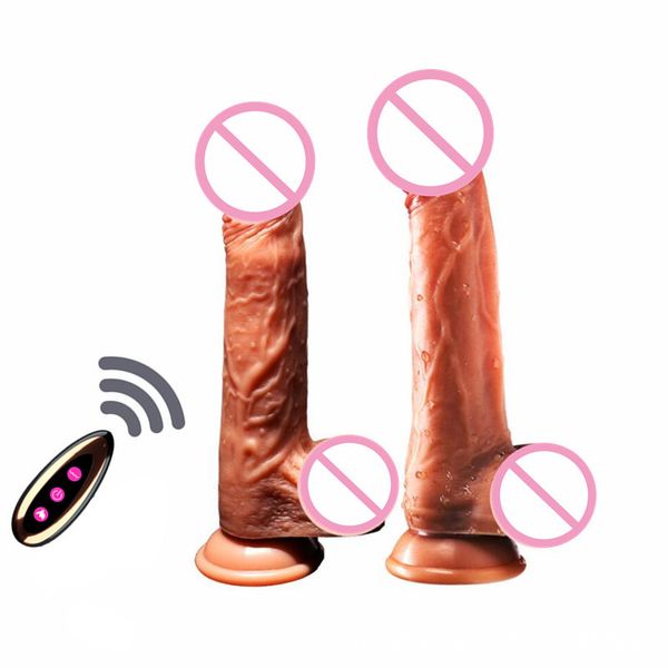 Big Dildo Vibratore Ricaricabile Pene Artificiale Telescopico Altalena Riscaldamento Vibratori Telecomandati Per Le Donne Dildo In Silicone