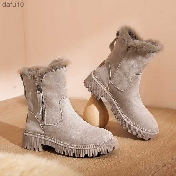 Winter Stiefel Frauen Schuhe 2022 Neue Plattform Warme Mode Schnee Stiefel Größe 41 Punk Schuhe Plüsch Chunky Stiefel Nicht-slip Botas De Mujer L230704