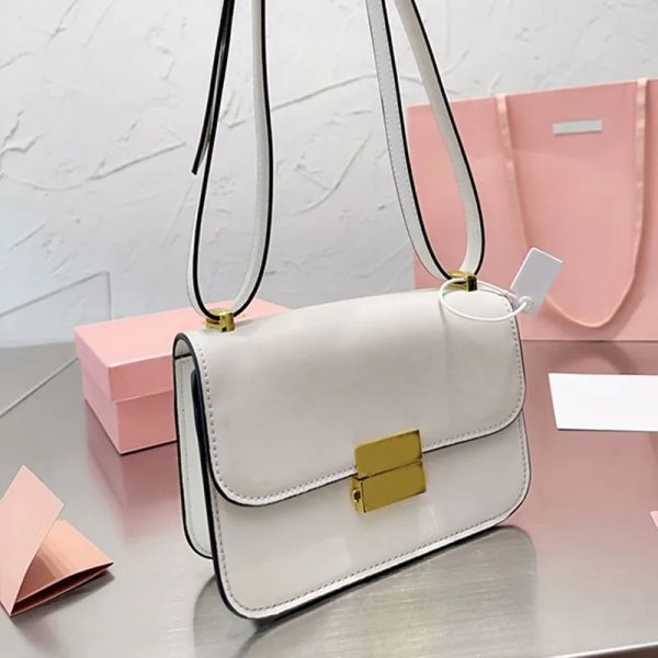 Mini bolsa de ombro de couro feminina, bolsa para axilas, bolsa tote com fivela de travamento, moda versátil