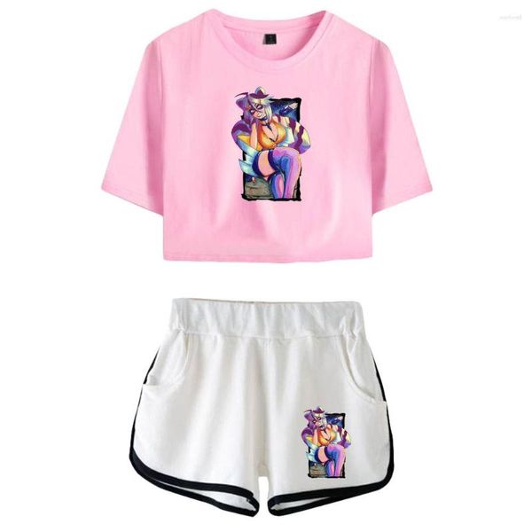 Tute da uomo Snuffy Kawaii Anime Set con apertura sull'ombelico Stampato Maglietta corta Palestra Streetwear Pantaloni Tuta sportiva da donna