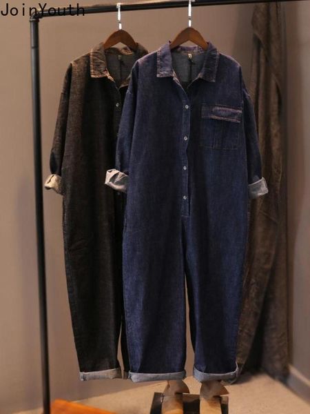 Sets Overall für Frauen modische Streetwear -Jeans Weitbein Hosen Lose lässiger BodySuit Y2K Kleidung Haruku Koreaner Sprunganzug Spielsuit