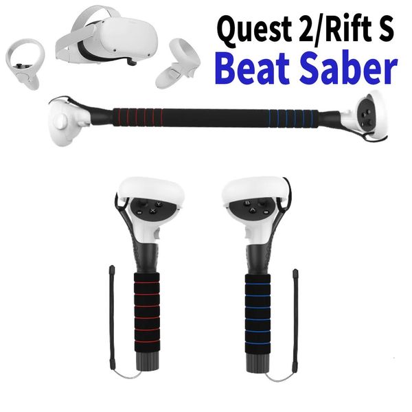 VR AR Accessorise Meta Oculus Quest 2 Acessórios VR Controllers Long Stick Handle Dual Lightsaber Play Beat Sabre Games for Quest Rift S 230712