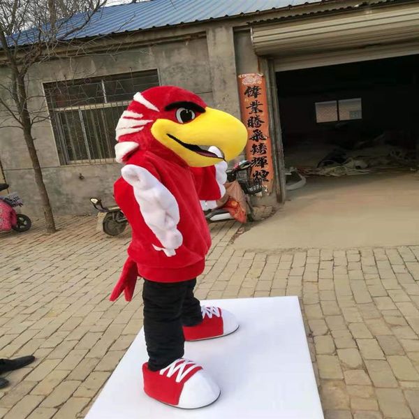 costume della mascotte dell'aquila rossa per adulti di carnevale di alta qualità Immagini reali costume della mascotte del falco del falco dell'uccello del partito di lusso237V