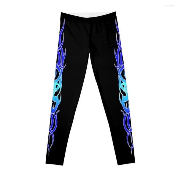 Active Pants Tattoo Blue Flame Design Leggings Women's Fitness Yoga Pant Women Woman