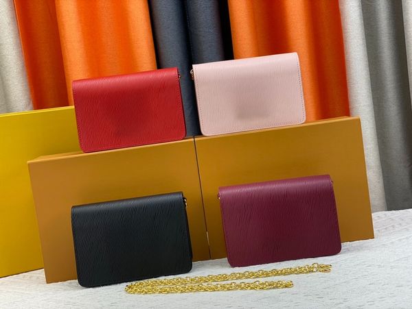 Nuova borsa a catena in pelle per creare più di un design: tenuta leggera, o catena da indossare appesa alla spalla, o attaccata alla vita con facilità.