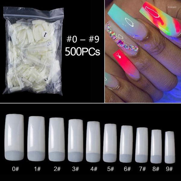 Falsche Nägel 100/500 Stück French Clear Nail Art Tips Fake Extension UV Gel Ultra flexibel 10 Größen Packung mit 500 Acryl