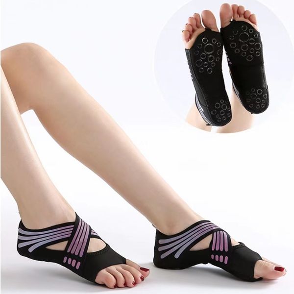 ALX Scarpe da yoga Calzini antiscivolo Air femminile Fondo morbido antiscivolo Scarpe da pilates Calze da yoga da allenamento con cinque dita Calze da yoga al