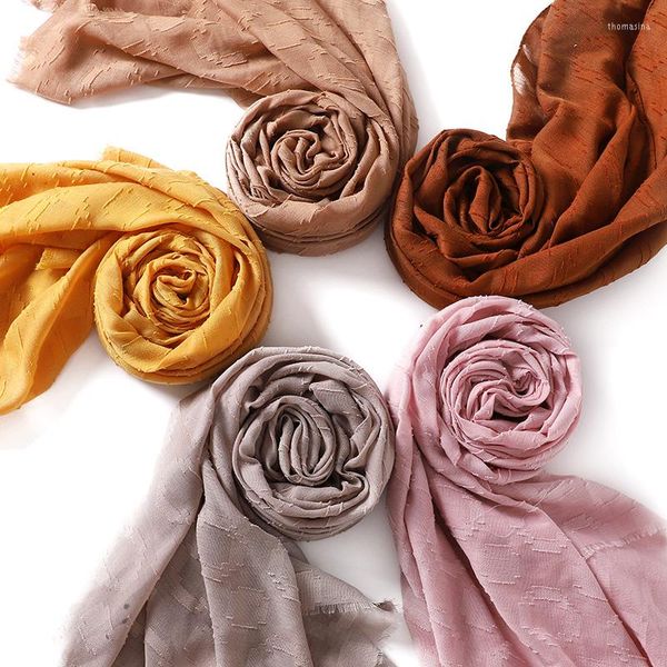 Roupas étnicas 10 pçs/lote design listrado de linho de algodão hijab cachecol senhoras muçulmanas bandana xale longo envoltório islâmico lenços de cabeça Foulard