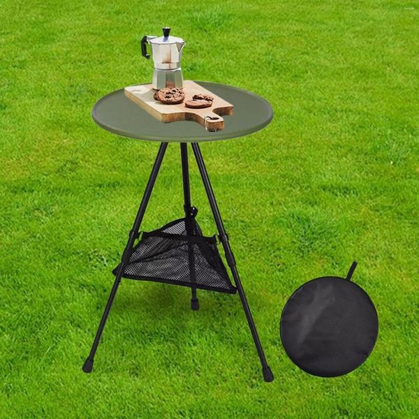 Mobili da campo Tavola rotonda da esterno Portatile da campeggio Caffè Tè Patio sollevabile Picnic pieghevole per cortile per feste