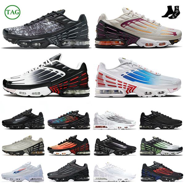 Designer Tn Plus 3 Laufschuhe Homme Femme Große Größe 12 TNS Tuned Unity Triple Black Mesh Weiß Hyper Blue Light Bone Berlin Jogging Walking TNS. Turnschuhe 36-46