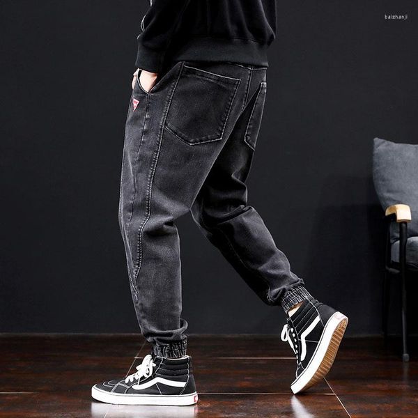 Herren Jeans Mode Hip Hop Harem Männer Lose Baggy Plus Size Jogger Elastische Taille Patchwork Denim Hosen Mann Kleidung Hosen