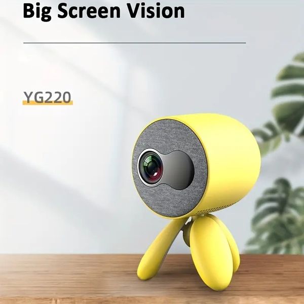 YG220 Ana Sayfa LED Mini Projektör Dahili Hoparlör Akıllı Taşınabilir Çocuk Projektörü Bilgisayar U Disk Set-Top kutusu DVD Bellek Kartları, Ses ve