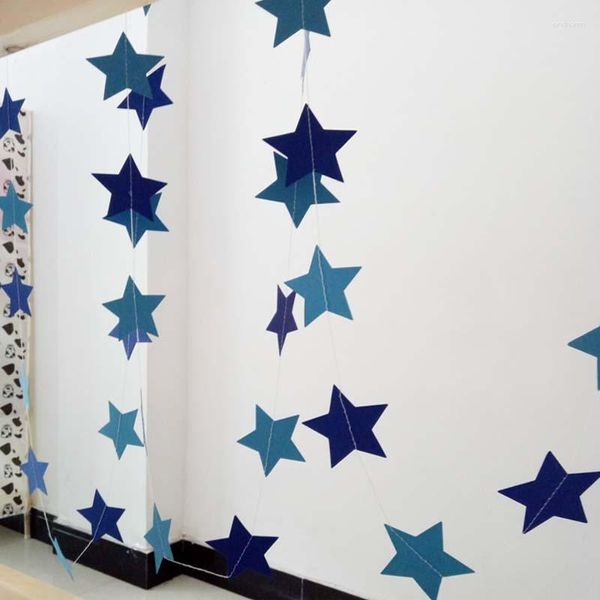 Decoração de festa guirlandas de estrelas de papel para pendurar na parede para casa de casamento lembrancinhas para chá de bebê 2M