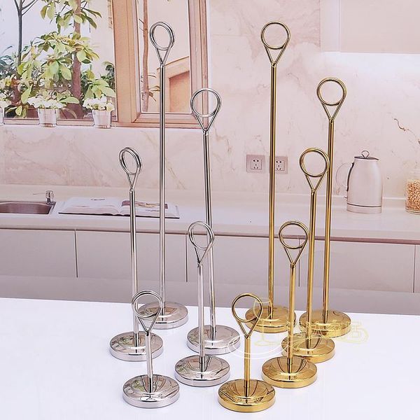 Outra decoração de casa 10 polegadas ouro inoxidável círculo aço mesa número lugar titular do cartão menu suporte para restaurante de casamento decoração de casa 230712