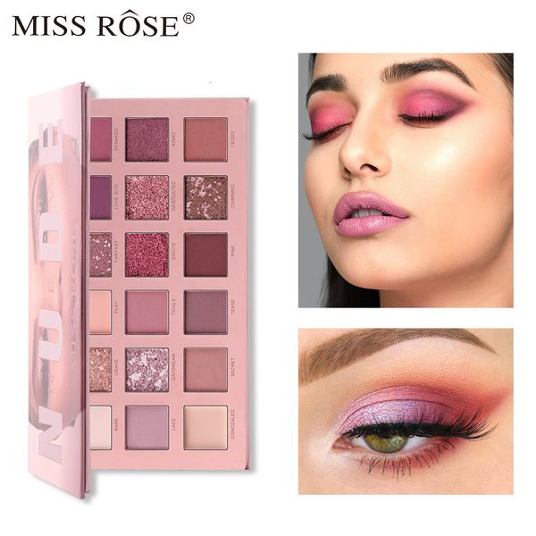 Sombra de Olhos MISS ROSE 18 Cores HUDA Perolado Fosco Sombra de Olhos Professional Color Make-up Sombras de Olhos Multicoloridas Disc 230712