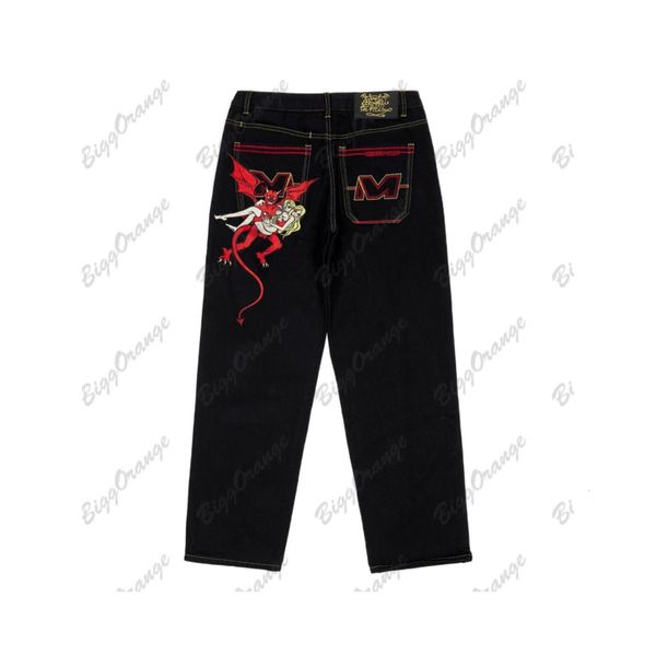 Jeans da uomo Y2k Devil Print Pantaloni Streetwear Uomo e donna Loose Fashion Street Hip Hop Punk Rock Pantaloni a vita alta a gamba larga 230712