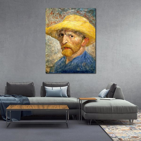 Self Portre 1887 El Boyalı Vincent Van Gogh Canvas Sanat İzlenimci Peyzaj Modern Ev Dekoru için