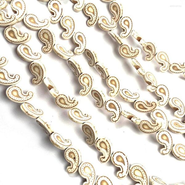 Perline di pietra naturale Perline turchesi Forma di virgola Sciolto Shpacer Perline semilavorato per creazione di gioielli Accessorio braccialetto collana fai da te