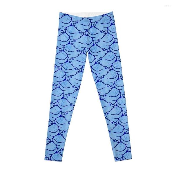 Calça Active Heads Up Hippos - leggings azuis esportivas femininas push