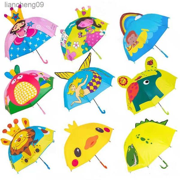 Nette Kinder Regenschirm Animation Kreative Cartoon langstieligen 3D Ohr Modellierung Kinder Regenschirm Für Jungen Mädchen Geschenk