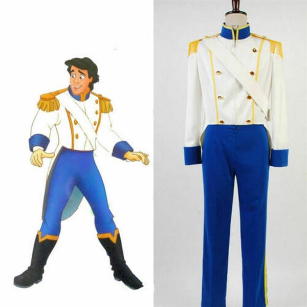 La Sirenetta Principe Eric Costume Cosplay Abbigliamento Completo Uomo Set Completo317L