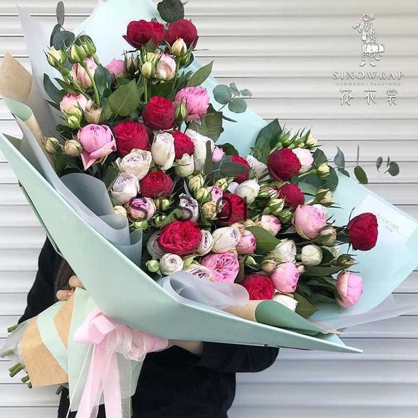 Embalagem para presente 20 pçs/conjunto Papel de embrulho de flores à prova d'água Papel para embalagem de presente Buquê floral Flores Decoração de casamento x0712