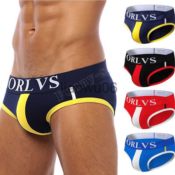 Cuecas ORLVS Cuecas Elásticas Curtas Calças Masculinas Macias e Ajustadas Espaço na Virilha Larga Costuras Duplas nos Shorts da Borda Roupa Interior Confortável J230713