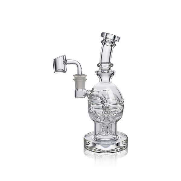 Waxmaid 7,48 Zoll fabelhafte Eier Shisha Transparent Glass Dab Rig Glass Bong Perc Recycler Wasserrohre für Ölschale US -Lagerhandel Einzelhandel bestellen kostenlos Versand