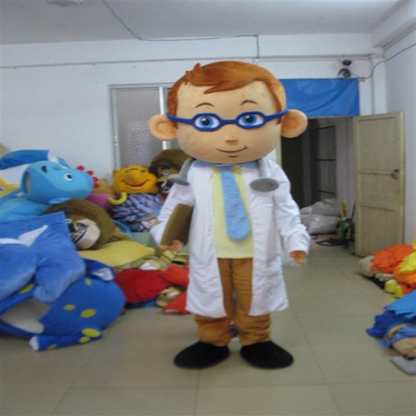 Traje de mascote de médico masculino de halloween dos desenhos animados médicos personagem de tema de anime festa de carnaval de natal trajes extravagantes adulto outfi209h