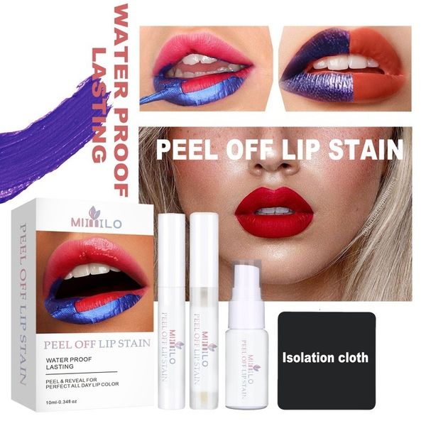 Balsamo per le labbra Peel Off Lip Stain Tint High Pigment Color Smudge Proof Makeup Long Lasting Waterproof Liquid Lipstick Set Maquiagem Smooth 230712