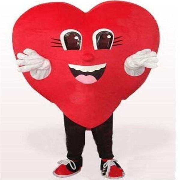 2019 Fabrika satışları Red Heart Maskot Kostümü Cadılar Bayramı Düğün Kırmızı Kalp Karikatür Kostüm Fantezi Elbise Yetişkin Çocuk Derecesi255b