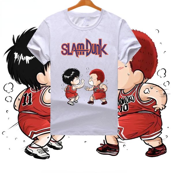 Camisetas masculinas Slam Dunk Movie Cobranded camiseta de manga curta Rukawa Maple Sakuraki Hanamichi Century High Five com estampa de desenhos animados Tops de manga curta 230713