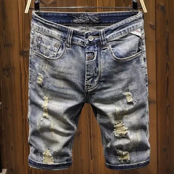 Mens Jeans Versátil Moderno Lavar E Misturar Material Cintura Média Verão Zíper Moda Jovem Manga Reta Solta 230712