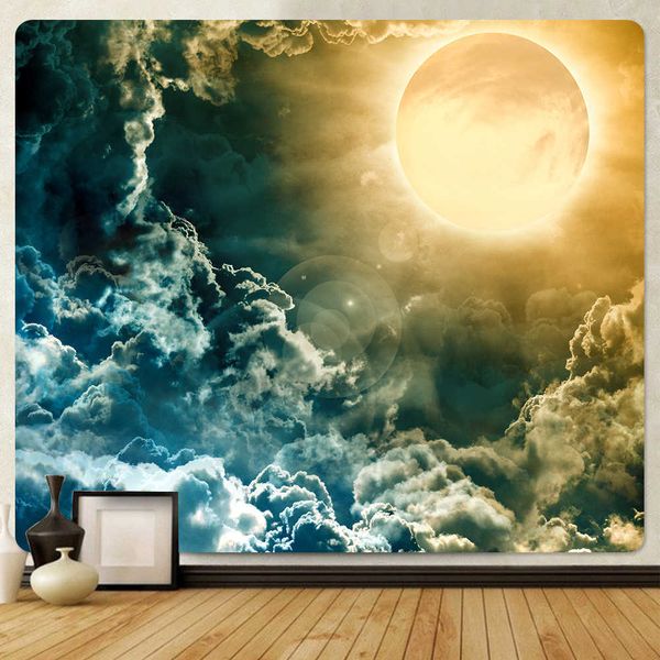 Arazzi Universo Cielo stellato Arazzo stampato in poliestere Home Art Déco Appeso a parete Fogli di arazzo decorativo bohémien hippie