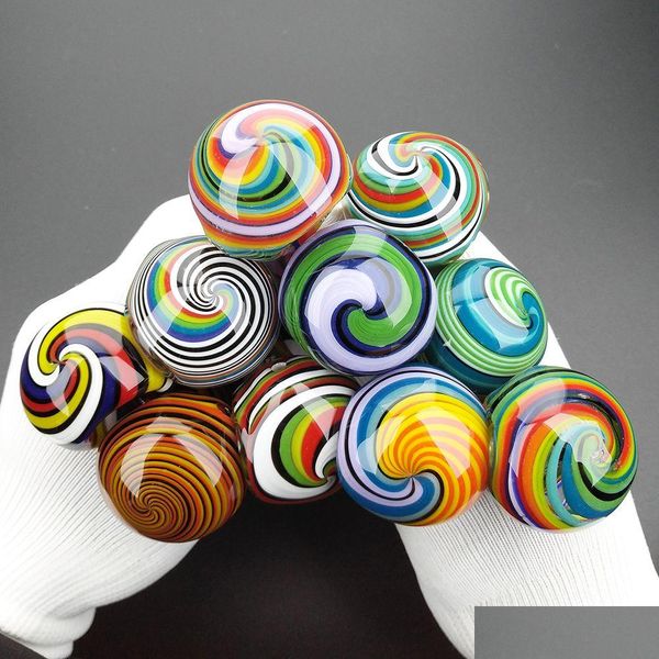 Rauchpfeifen Trockenkräuter-Lollipop-Glas mundgeblasener handgefertigter Bubbler Luxus-Großhandel 4,5-Zoll-Chill-Handpfeife Farbstreifen Löffel C Dh0Cd