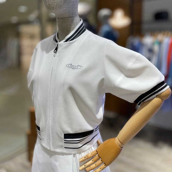 Saturn brodé veste femmes Baseball uniforme à manches courtes t-shirt designer vestes coton sport cardigan manteau marque de luxe haut