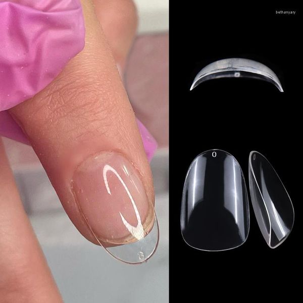 Unghie finte 240 pezzi / borsa XS Sistema di estensione ovale corto Copertura completa Soft Gel Punte per unghie artificiali Accessori per manicure Strumenti