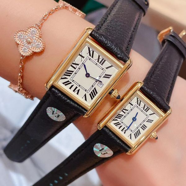 Relojes de pulsera top diseñador de la marca de lujo reloj de mujer Reloj de cuarzo impermeable casual elegante cinturón de cuero estilo tanque personalizado aaa regalo Reloj rectangular 230712