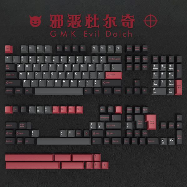 Tastaturen 172 Tasten Double S GMK Evil Dolch Tastenkappen Cherry Profile ABS Mechanische Tastatur Tastenkappe für MX Switch ISO Geben Sie 61 87 104 980 230712 ein