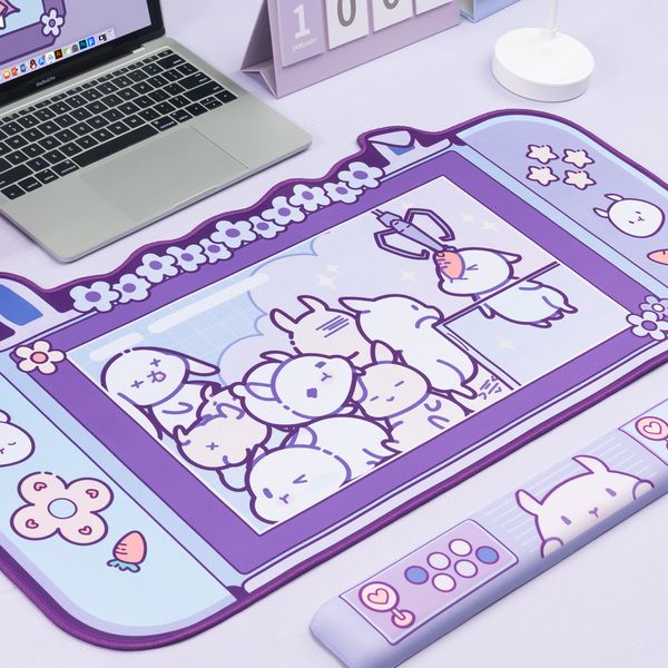 Mouse Pads Bilek Dinlenme Verileri Kurbağa Kawaii Tavşan Tuzağı Gamer Mousepad Pembe Sevimli Pad Karikatür Klavye Masası Mat Büyük Dinlenme Aksesuarları 230712