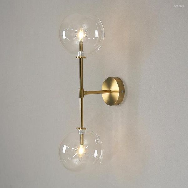 Настенные лампы после современного стеклянного мяча Американское простые фоновые зеркала