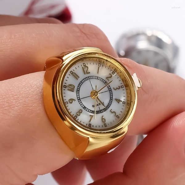 Orologi da polso Anello orologio da dito al quarzo punk vintage per donna Uomo Orologi gotici Anelli Regalo orologio gioielli elastici elastici digitali