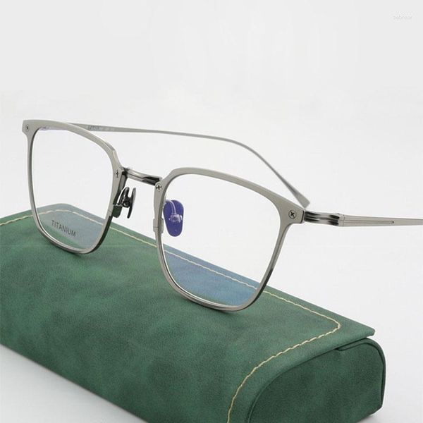 Montature per occhiali da sole Montature per occhiali da vista da uomo quadrati in puro titanio di alta qualità per lenti da lettura progressive presbiti miopi