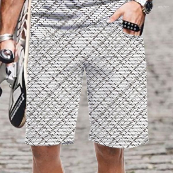 Männer Shorts Plaid Streifen Muster Strand Komfortable Lustige 2023 Harajuku Mann Männer/Frauen Schwimmen Mode Streetwear Casual Lose