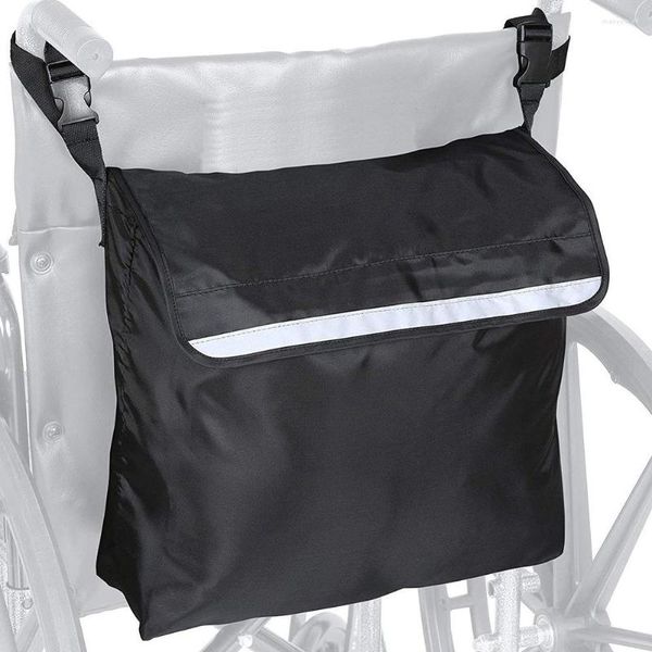 Depolama torbaları ayarlanabilir tekerlekli sandalye sırt çantası torbası omuz askısı büyük kapasiteli tekerlek sandalye ve yürüteç aksesuarları yan organizatör