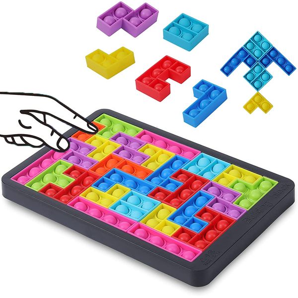 Декомпрессионная игрушка 27pcs Jigsaw Russia Buzzle Block Block Toys Toys Antipres Popet Push Bubble Sensory Buzzer Boague Образовательная игрушка для ребенка 230713